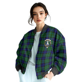 Clan Maccallum Tartan Women Bomber Jacket Crest And Plaid Basic Style