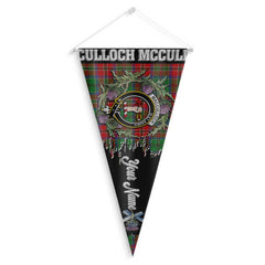 Clan Macculloch Mcculloch Tartan Felt Pennant Crest And Plaid Basic Style