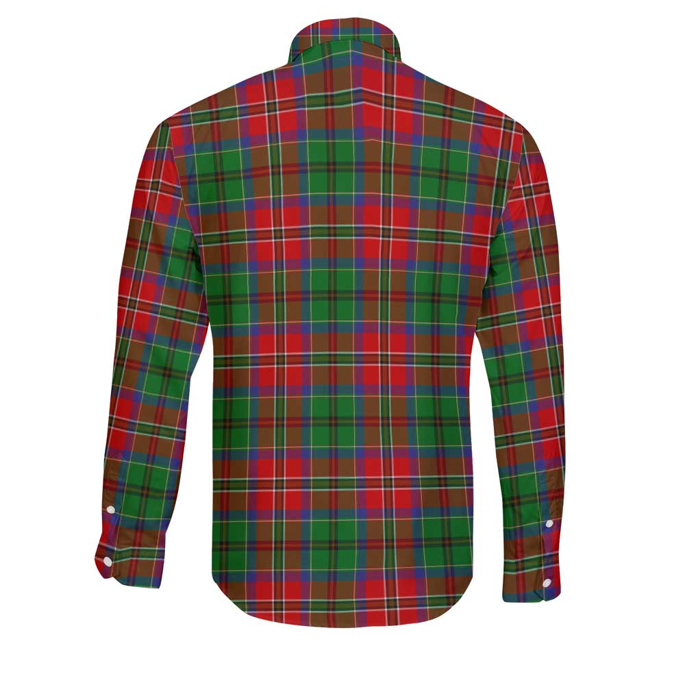 Clan Macculloch Tartan Long Sleeve Button Shirt Crest And Plaid Basic Style