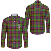 Clan Macdonald Donald Tartan Long Sleeve Button Shirt Crest And Plaid Basic Style