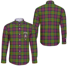 Clan Macdonald Donald Tartan Long Sleeve Button Shirt Crest And Plaid Basic Style