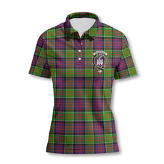 Clan Macdonald Donald Tartan Women Polo Shirt Crest And Plaid Basic Style