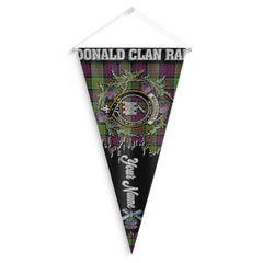 Clan Macdonald Ranald Tartan Felt Pennant Crest And Plaid Basic Style