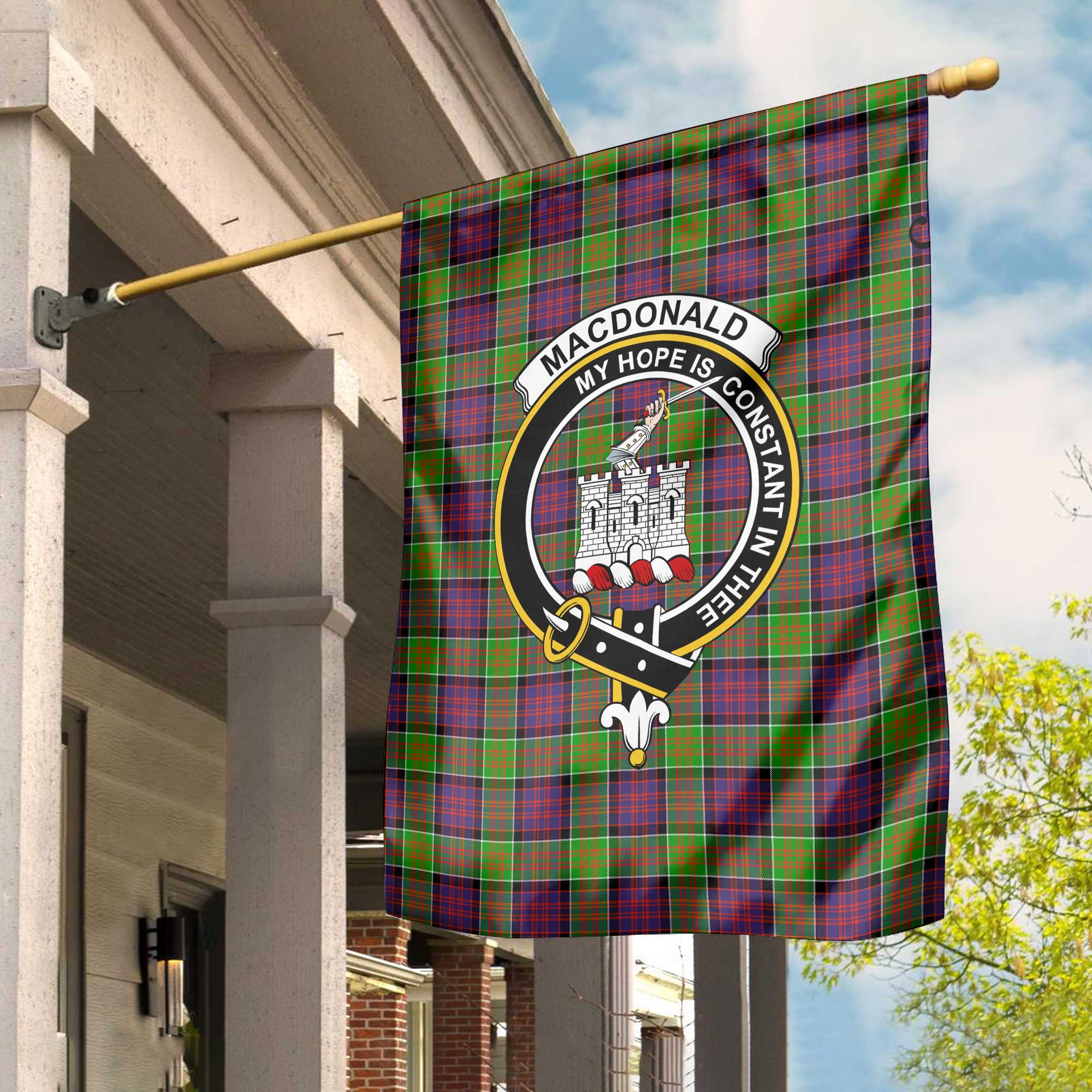 Clan Macdonald Ranald Tartan Garden Flag Crest And Plaid Basic Style