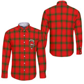 Clan Macdonald Ranald Tartan Long Sleeve Button Shirt Crest And Plaid Basic Style