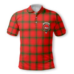 Clan Macdonald Ranald Tartan Men Polo Shirt Crest And Plaid Basic Style