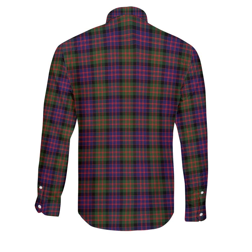 Clan Macdonald Tartan Long Sleeve Button Shirt Crest And Plaid Basic Style