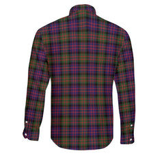 Clan Macdonald Tartan Long Sleeve Button Shirt Crest And Plaid Basic Style