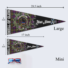 Clan Macdonell Of Glengarry Tartan Felt Pennant Crest And Plaid Basic Style