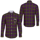Clan Macdonell Of Glengarry Tartan Long Sleeve Button Shirt Crest And Plaid Basic Style