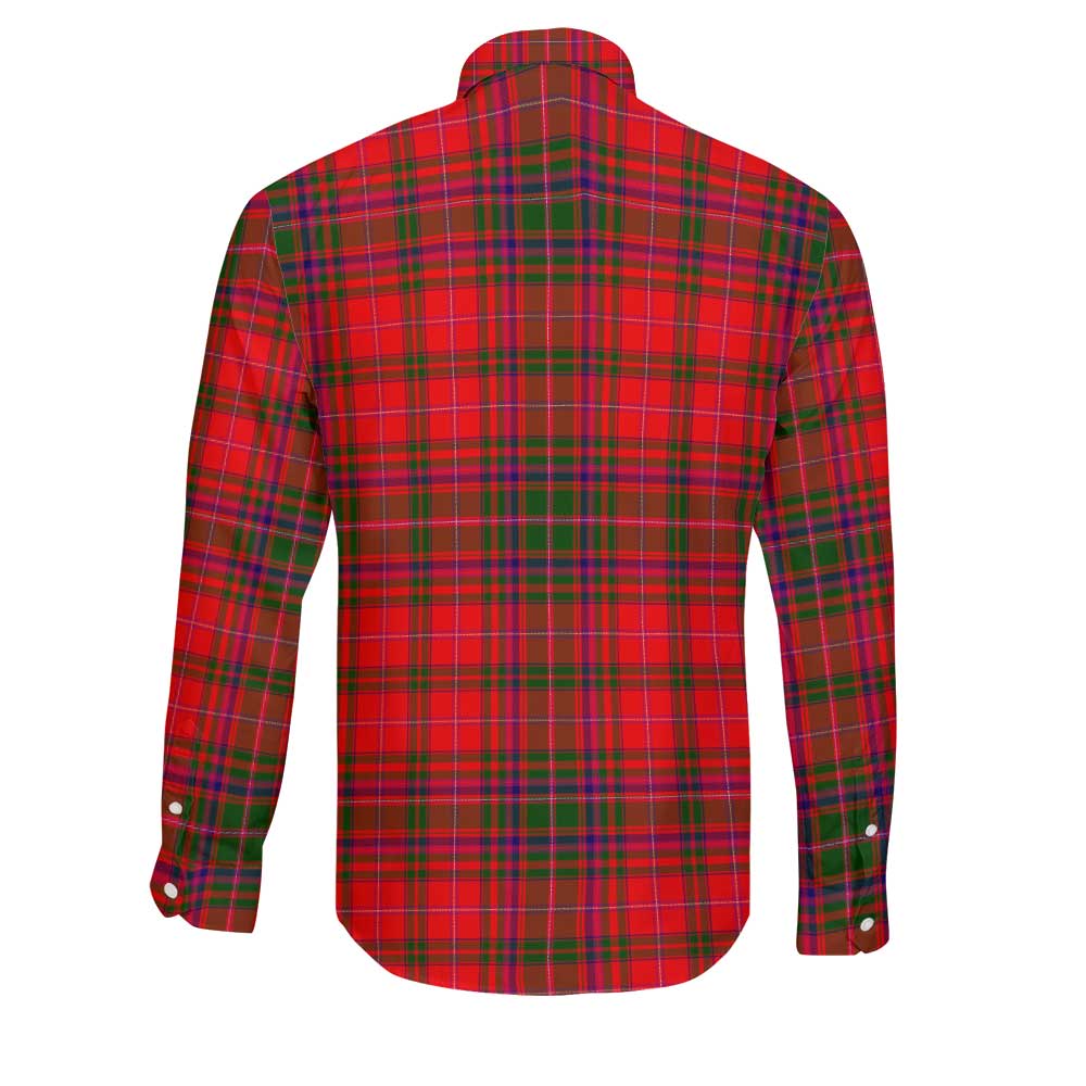 Clan Macdowall Tartan Long Sleeve Button Shirt Crest And Plaid Basic Style