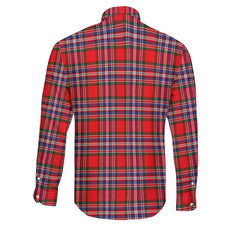 Clan Macfarlane Tartan Long Sleeve Button Shirt Crest And Plaid Basic Style