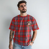 Clan Macfarlane Tartan Men T Shirt Crest And Plaid Basic Style