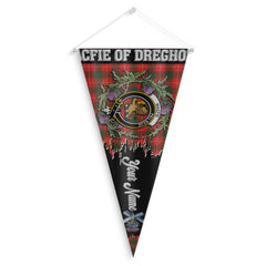 Clan Macfie Of Dreghorn Tartan Felt Pennant Crest And Plaid Basic Style