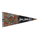 Clan Macgill Makgill Tartan Felt Pennant Crest And Plaid Basic Style