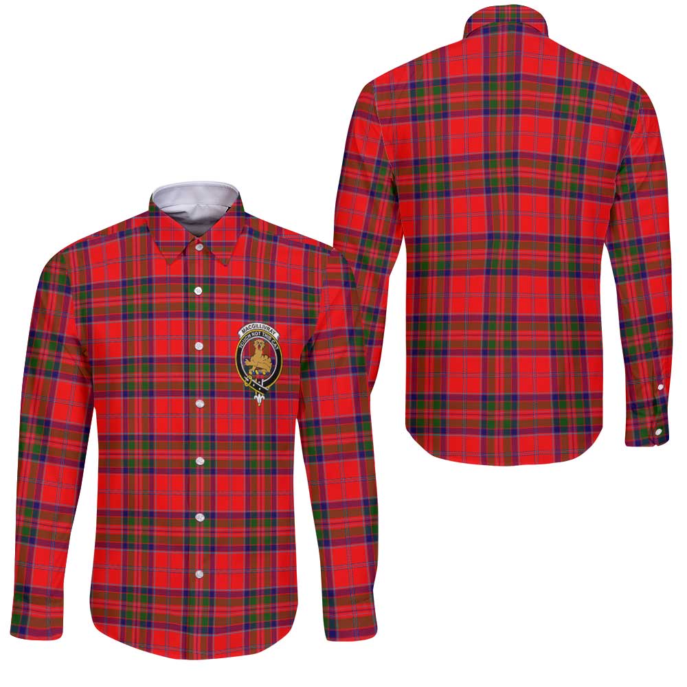 Clan Macgillivray Tartan Long Sleeve Button Shirt Crest And Plaid Basic Style