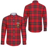 Clan Macgillivray Tartan Long Sleeve Button Shirt Crest And Plaid Basic Style