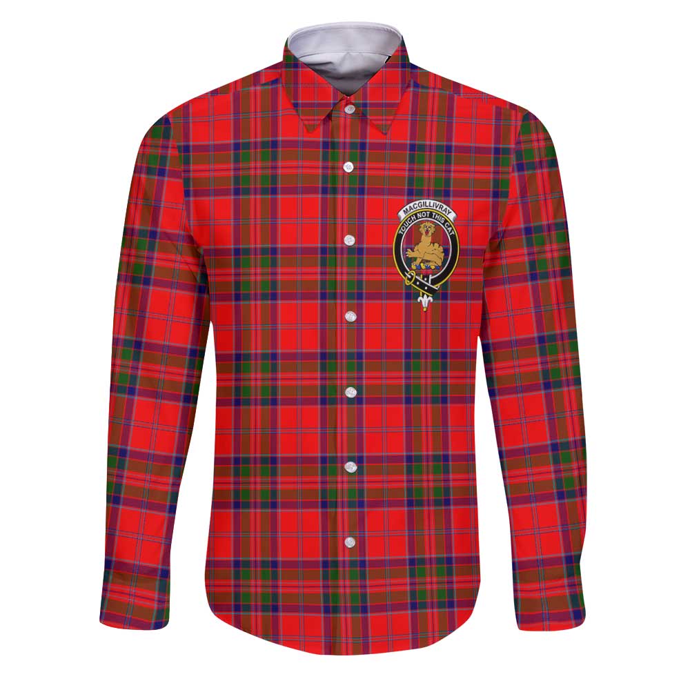 Clan Macgillivray Tartan Long Sleeve Button Shirt Crest And Plaid Basic Style
