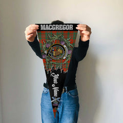 Clan Macgregor Tartan Felt Pennant Crest And Plaid Basic Style