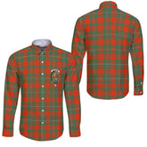 Clan Macgregor Tartan Long Sleeve Button Shirt Crest And Plaid Basic Style