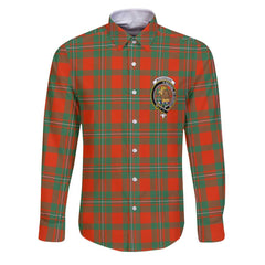 Clan Macgregor Tartan Long Sleeve Button Shirt Crest And Plaid Basic Style