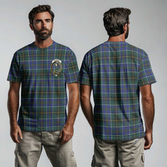 Clan Macinnes Tartan Men T Shirt Crest And Plaid Basic Style