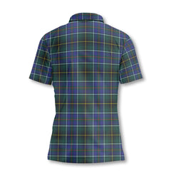 Clan Macinnes Tartan Women Polo Shirt Crest And Plaid Basic Style