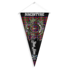 Clan Macintyre Tartan Felt Pennant Crest And Plaid Basic Style