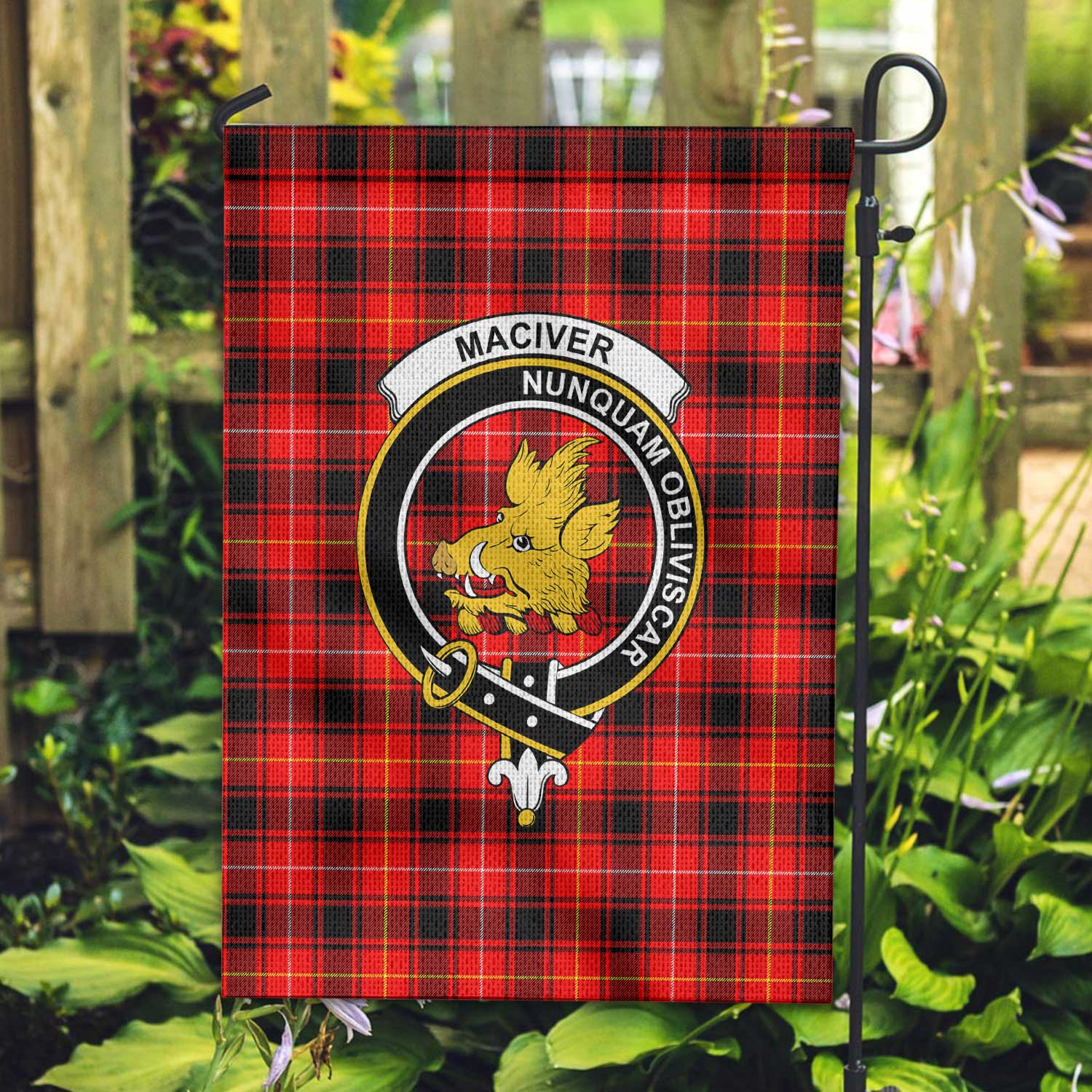 Clan Maciver Tartan Garden Flag Crest And Plaid Basic Style