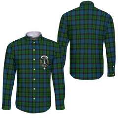 Clan Mackay Tartan Long Sleeve Button Shirt Crest And Plaid Basic Style