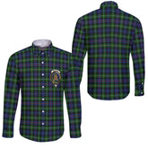 Clan Mackenzie Tartan Long Sleeve Button Shirt Crest And Plaid Basic Style
