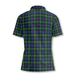 Clan Mackenzie Tartan Women Polo Shirt Crest And Plaid Basic Style
