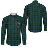 Clan Mackie Tartan Long Sleeve Button Shirt Crest And Plaid Basic Style