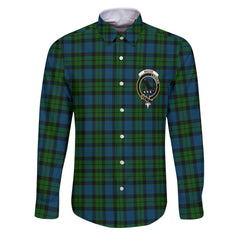 Clan Mackie Tartan Long Sleeve Button Shirt Crest And Plaid Basic Style
