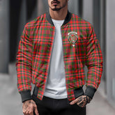 Clan Mackinnon Tartan Men Bomber Jacket Crest And Plaid Basic Style