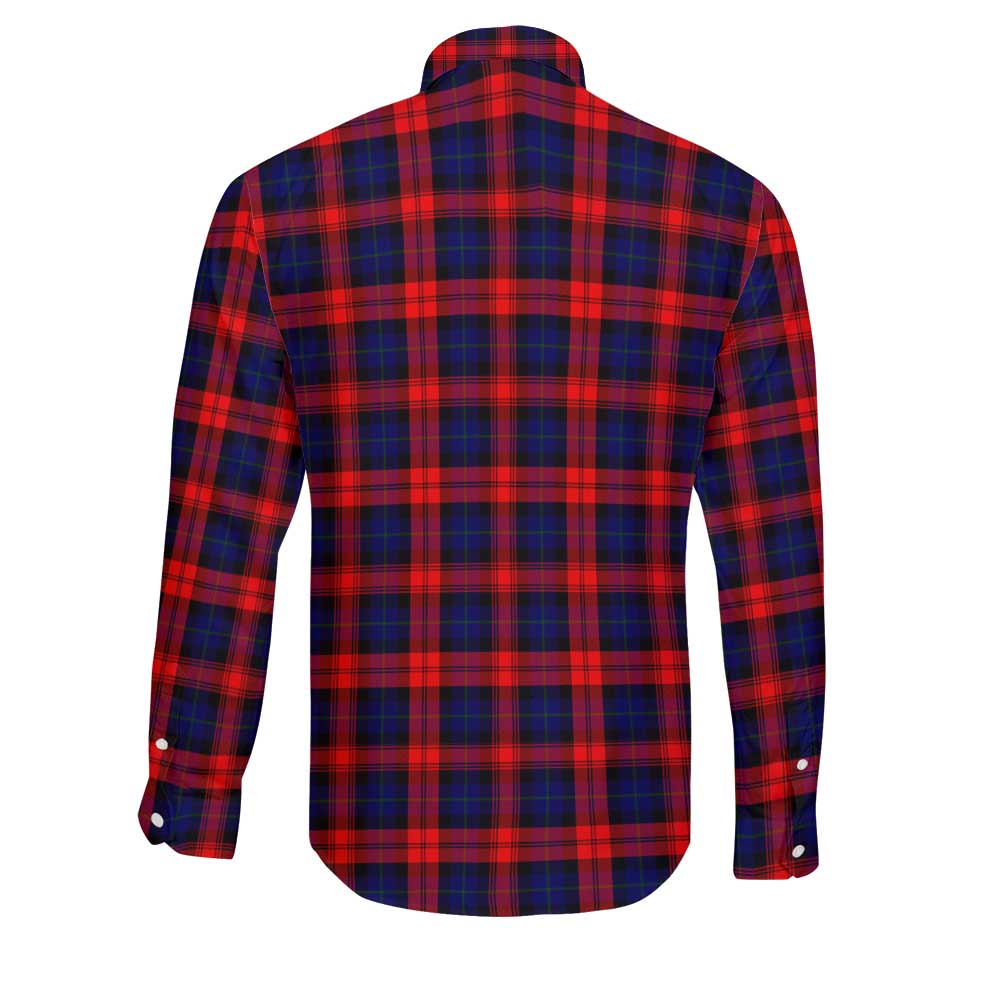 Clan Maclachlan Tartan Long Sleeve Button Shirt Crest And Plaid Basic Style