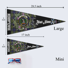 Clan Maclaren Tartan Felt Pennant Crest And Plaid Basic Style