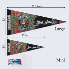 Clan Maclean Tartan Felt Pennant Crest And Plaid Basic Style