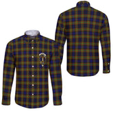 Clan Maclellan Tartan Long Sleeve Button Shirt Crest And Plaid Basic Style