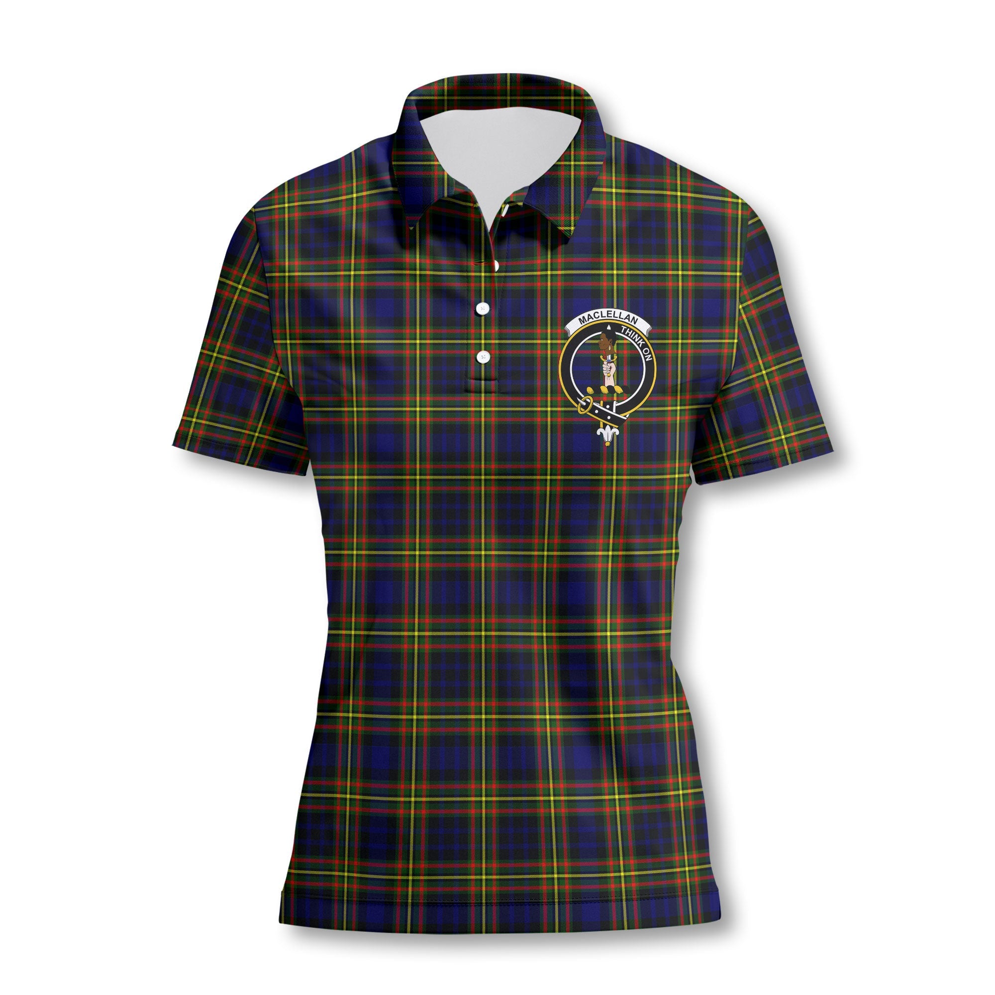 Clan Maclellan Tartan Women Polo Shirt Crest And Plaid Basic Style