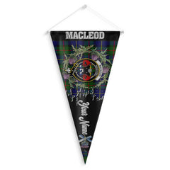 Clan Macleod Tartan Felt Pennant Crest And Plaid Basic Style