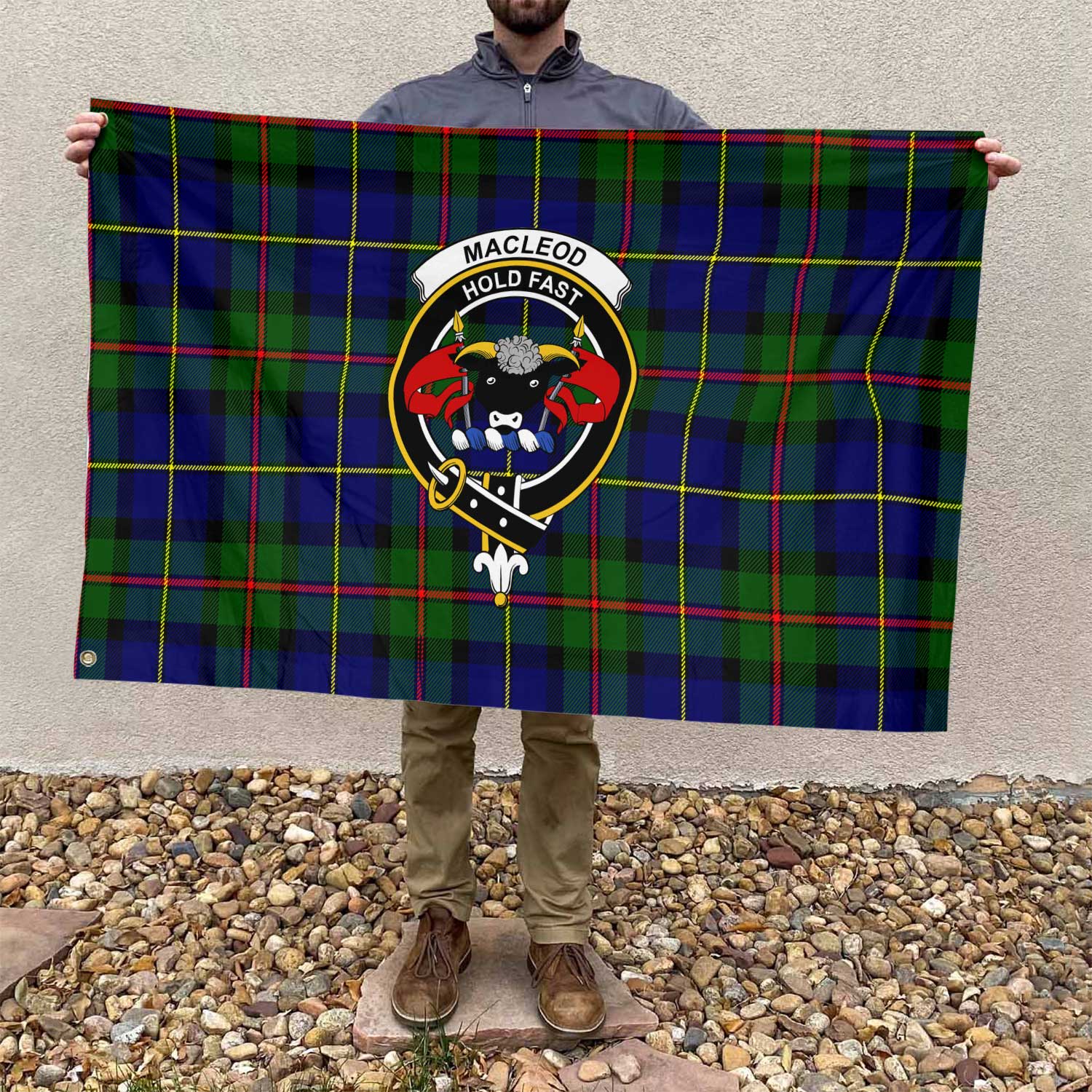 Clan Macleod Tartan Flag Crest And Plaid Basic Style