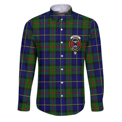 Clan Macleod Tartan Long Sleeve Button Shirt Crest And Plaid Basic Style
