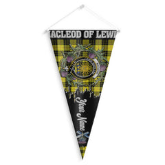 Clan Macleod Of Lewis Tartan Felt Pennant Crest And Plaid Basic Style
