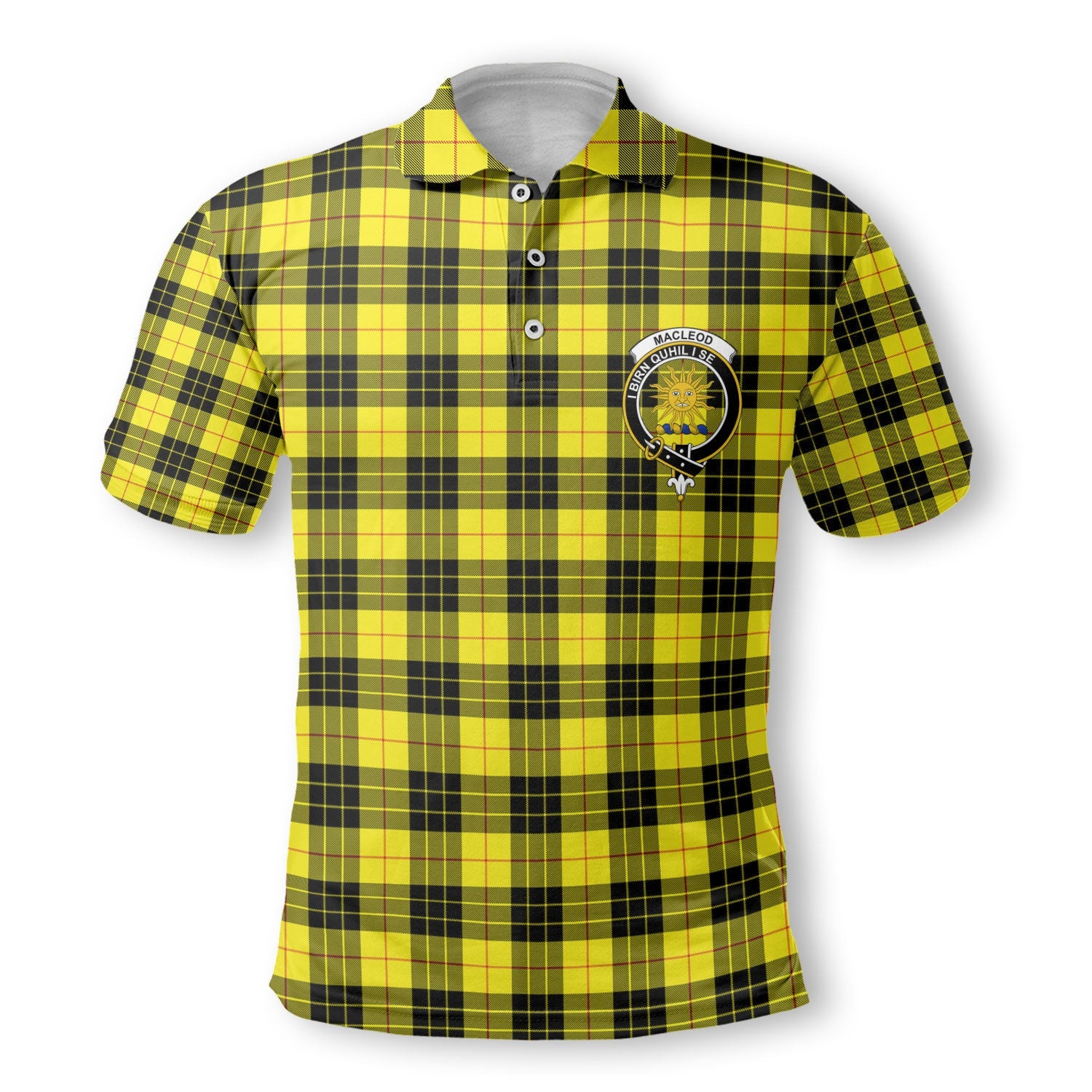 Clan Macleod Of Lewis Tartan Golf Men Polo Shirt Crest And Plaid Basic Style