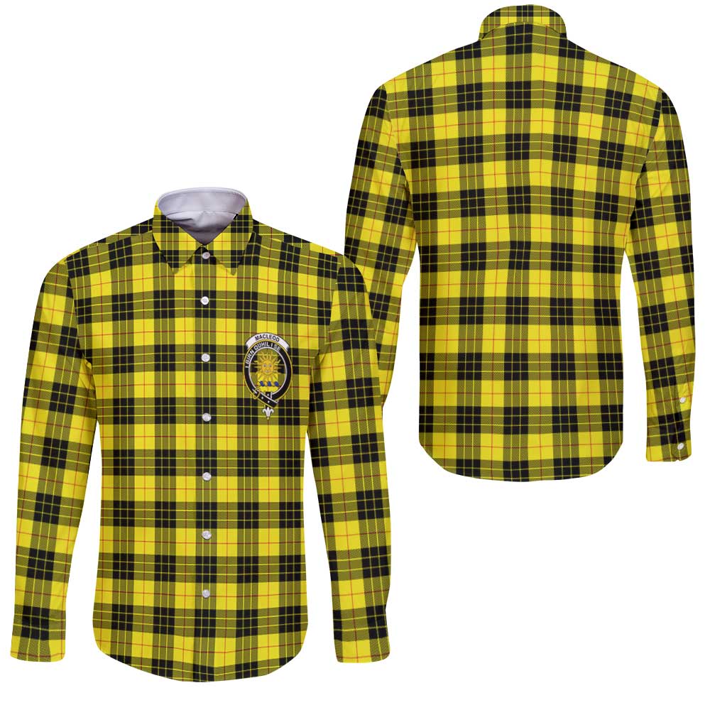 Clan Macleod Of Lewis Tartan Long Sleeve Button Shirt Crest And Plaid Basic Style