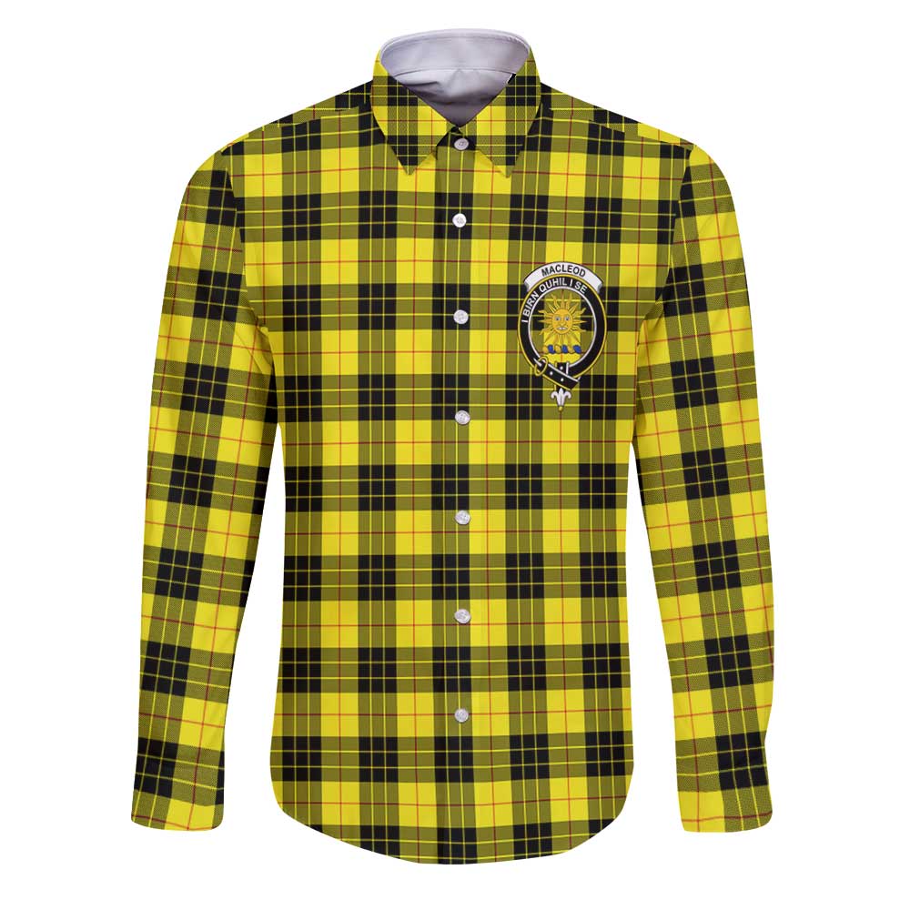 Clan Macleod Of Lewis Tartan Long Sleeve Button Shirt Crest And Plaid Basic Style
