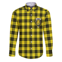 Clan Macleod Of Lewis Tartan Long Sleeve Button Shirt Crest And Plaid Basic Style