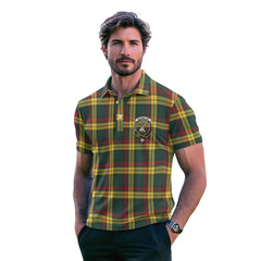 Clan Macmillan Tartan Golf Men Polo Shirt Crest And Plaid Basic Style