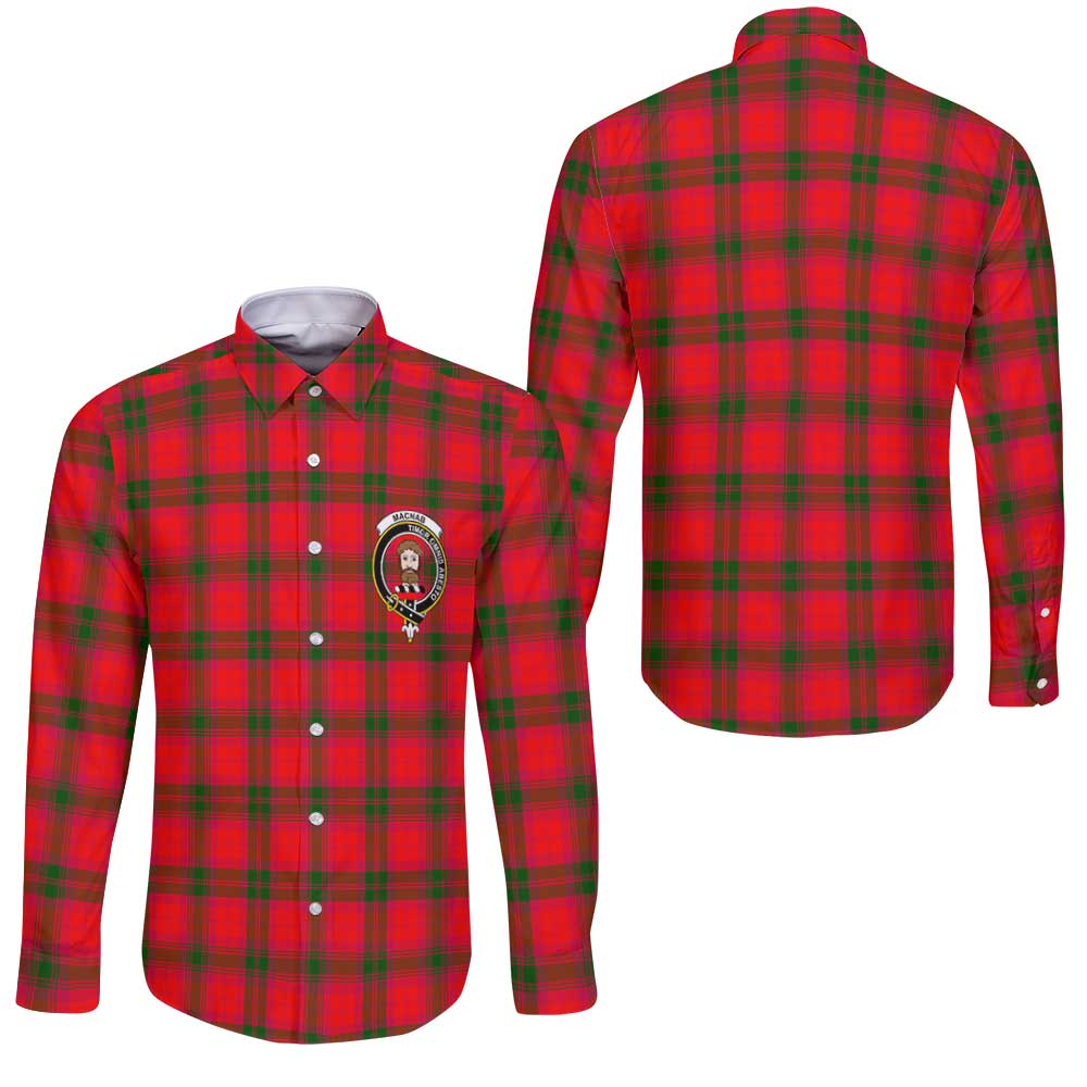 Clan Macnab Tartan Long Sleeve Button Shirt Crest And Plaid Basic Style